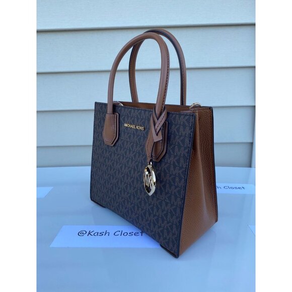 Michael Kors mercer messanger bag medium crossbody purse brown - Picture 3 of 8